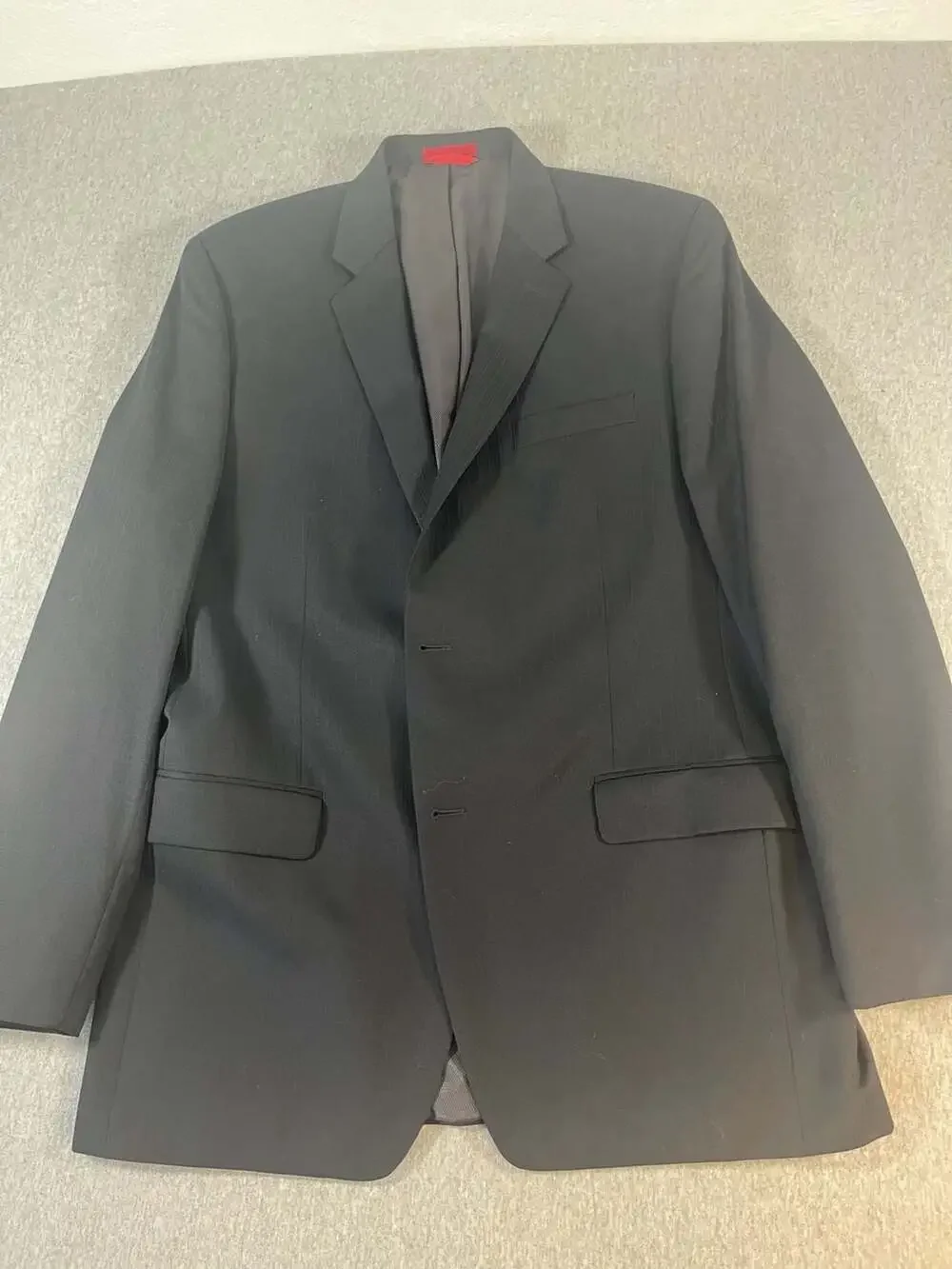 Alfani Men's Slim Fit Two-Button Suit Jacket in Black Striped Men’s 44L